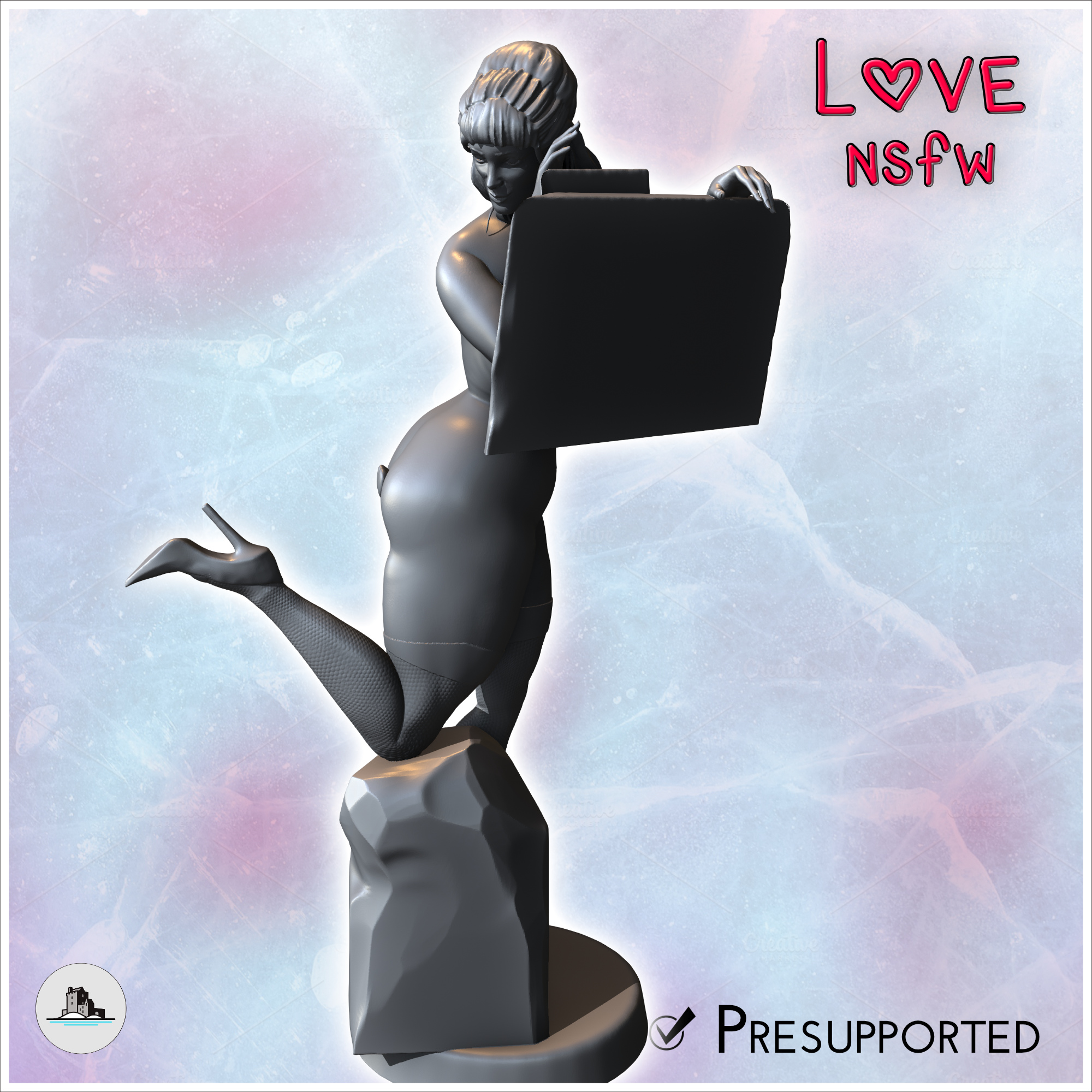 Woman in a dynamic pose, holding a rectangular object, featuring detailed attire (24) - NSFW Girl Sexy Collectible Hentai RPG Hot Miniatures Female Tabletop